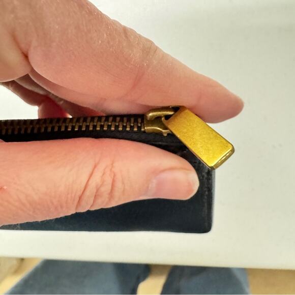 Fossil Black Pebbled Leather Zip Wallet Card Holder Womens Small Classic - Picture 6 of 11